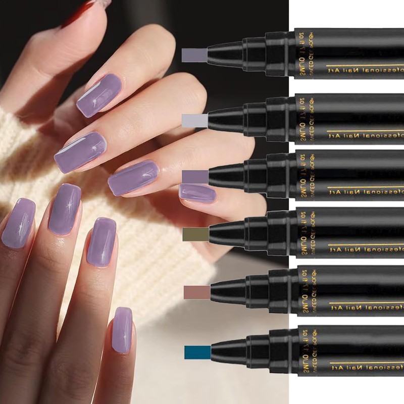 Lápiz de Esmalte Uñas, 6 Piezas Lápices Esmalte Uñas Gel