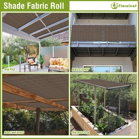 FLORALEAF 6'×50' Outdoor Shade Cloth 95% UV Block Fabric Roll for Pergola Carport Patio Deck Awning Garden Yard Balcony Backyard Privacy Screen Shade Cover