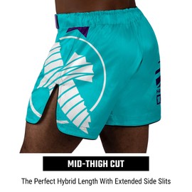 Hayabusa Men's Icon Mid-Thigh Fight Shorts - Teal, Small
