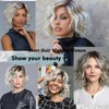 Matthia Short Curly Wavy Bob Wigs for White Women Ombre