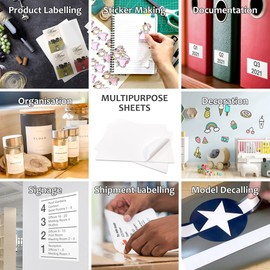 15 Sheets White Waterproof A4 Vinyl Matt Self Adhesive Sticker Quality Inkjet Printable