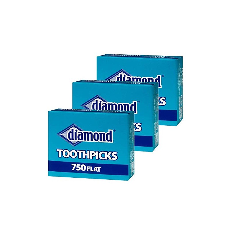 Diamond Flat Toothpicks 750ct, 3 Pack