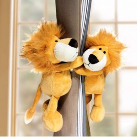 Cciphy 1 Pair Cartoon Curtain Tieback Tiger Window Curtain Hook Curtain Holdbacks Cute Animal Tieback Buckle Hook Fastener for Baby Children Living Room Bedroom Nursery Curtain (Tiger)