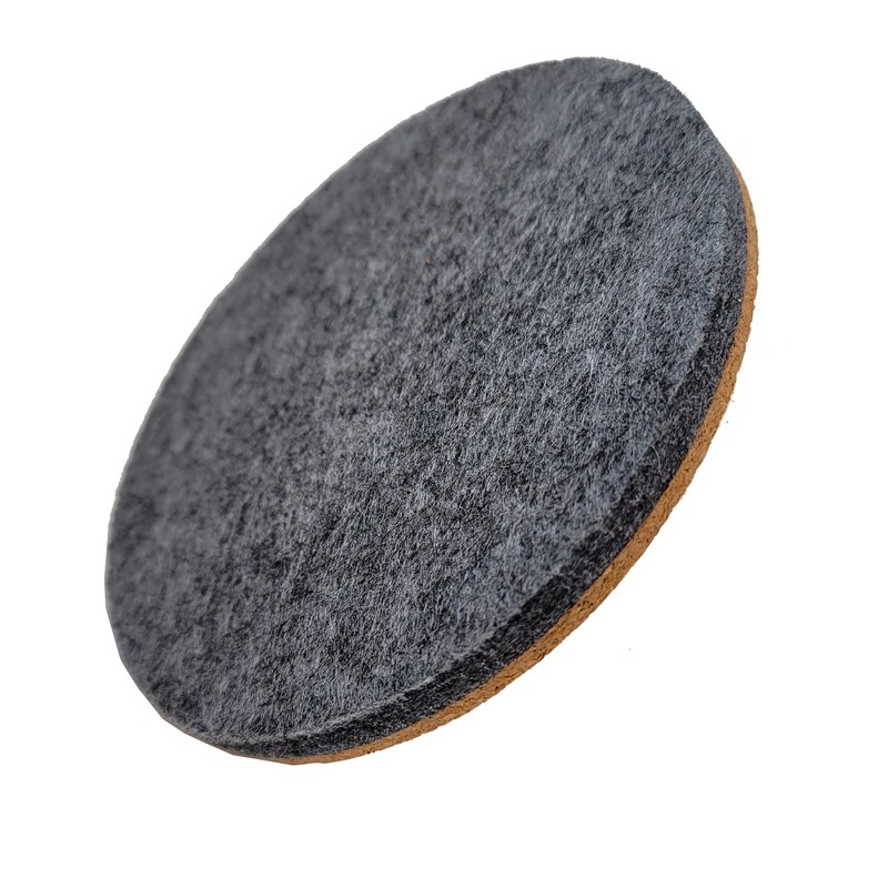 Mokoboho 4 Inch Round Felt and Cork Coasters (Dark Gray,
