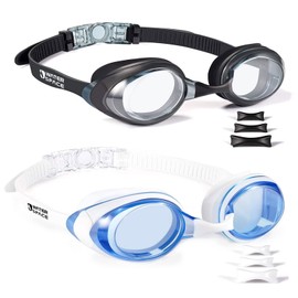 Water Space Swimming Goggles Adult, 2 Packs Swimming Goggles for Men and Women, Anti Fog UV Protection No Leaking with Protective Boxes