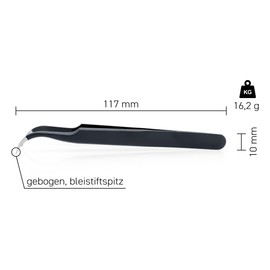 Scotle Tweezers ESD-15 Anti-Static Coated Standard 125 mm Curved Pencil Tip RW-PZE15