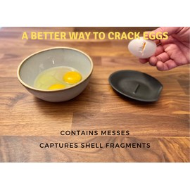 THE ORIGINAL Crack'em Egg Cracker & Spoon Rest (Red 3-Pack) - Perfectly Cracks Eggs & Contains Messes - Easy to Use & Clean - Great for Kids - Prevents Broken Yolks