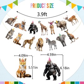 Firefairy Safari Animal Banner, Pre-strung Party Animal Garland, Safari Birthday Decorations, Jungle Birthday Party Decor, Party Animal Birthday Decor, Animal Birthday Party Decorations