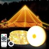 SOONHUA Solar Camping String Lights, 3 in 1 Portable Outdoor String Lights with 8 Lighting Modes for Yard Tent Camping Hiking Christmas Decor