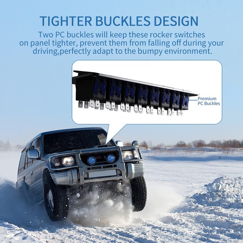 Rocker Switch Panel – 8 Gang Aluminum Toggle Switch Panel,