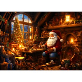 DERAYEE Christmas Puzzle for Children, Puzzles for Adults, 1000 Pieces Santa Claus Puzzle 75 x 50 cm Puzzles Party Gifts Christmas