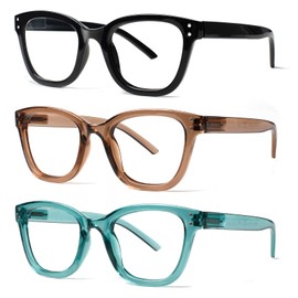 JOSCHOO Reading Glasses 6 Pack Blue Light Blocking Readers Spring Hinge Glasses for Reading for Men and Women (3 Mix Clour-5, 6.0, x)