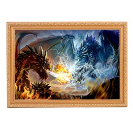 DIY 5D Dragon Diamond Painting Number Set Crystal Rhinestone unframed Full Diamond Canvas Artist Wall Decoration 12x16in