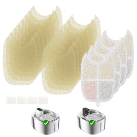 Apd Apetdola APETDOLA Wireless Cat Water Fountain Filter, 4 Pack Filters with 16 Pre-Filte...
