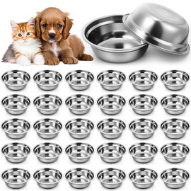 Zhehao 30 Pcs Stainless Steel Dog Bowls Bulk Metal Dog Food and Water Container Replacement Lightweight Pet Bowl for Cage Kennel and Crate(23 oz)