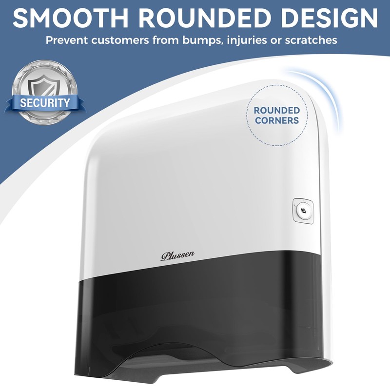 PLUSSEN Commercial Paper Towel Dispenser Wall Mount Adhesive 250+ Multifold
