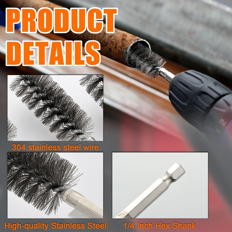MAXAMN Wire Brush for Drill 18-Pack, Wire Brushes for Cleaning