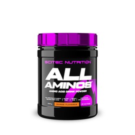 Scitec Nutrition All Aminos Flavoured Dietary Supplement Beverage Powder with Amino Acids, Whey Protein Isolate, Sugar Free, Gluten Free, 340 g, Mango