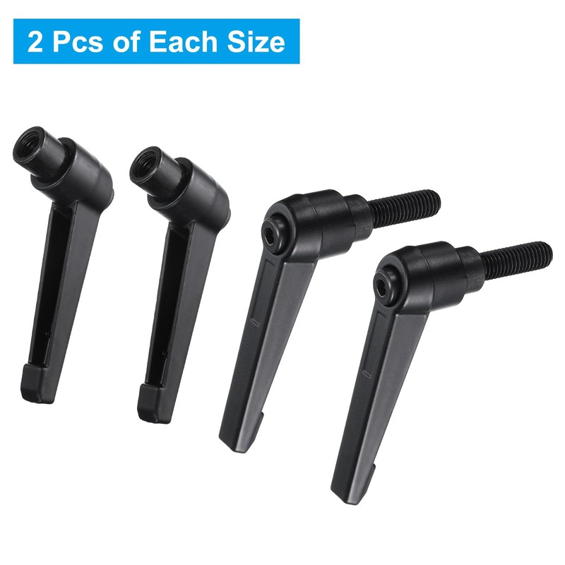sourcing map 4pcs Clamping Lever Adjustable Handle Set Metric M8
