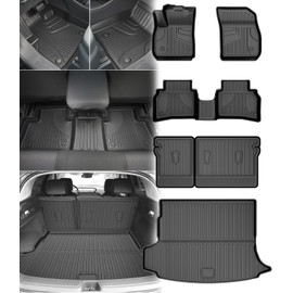 Floor Mats & Cargo Liners & Backrest Mat Compatible with Buick Envision 2021-2026: AOMSAZTO All Weather Floor Mats Envision Accessories Floor Liner Trunk mat Back Seat Cover Protector Full Set