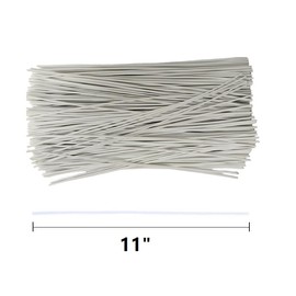 11" Plastic Twist Ties, Garden Plant Twist Tie Cable Tie, Plastic Cable Ties for Bread Candy Bags, Gift Bags (White,11")