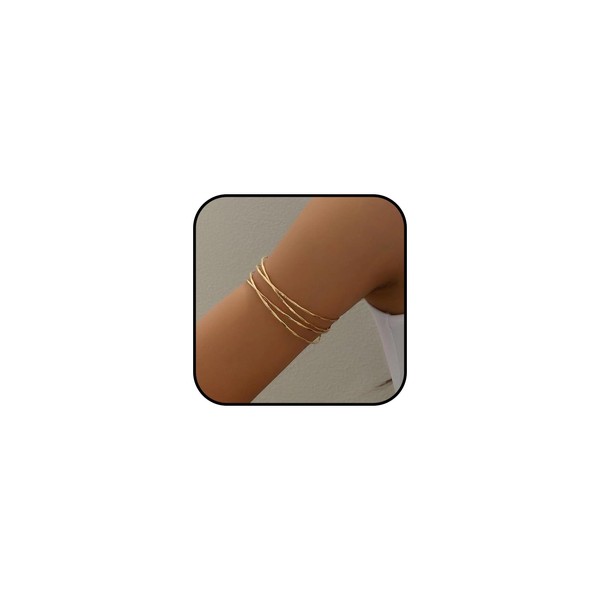 IQIC Gold Upper Arm Cuff for Women Dainty Layered Arm