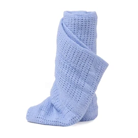 Premium Quality 100% Cotton Cellular Blanket,to Fit (Pram/Cot/Cotbed),Made in EU (COT (100 X 150CM), Blue)