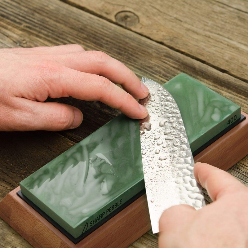 Sharp Pebble Knife Sharpening Stones Kit -Grits 400/1000/6000 Extra Large