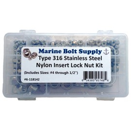 Type 316 Stainless Steel Lock Nut Assortment Kit Marine Bolt Supply 6-118142