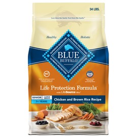 Blue Buffalo Blue Buffalo Life Protection Formula Large Breed Senior Dry Dog Food, Promotes Joint Health and Immunity, Made with Natural Ingredients, Chicken & Brown Rice Recipe, 34-lb. Bag