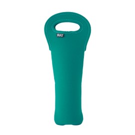 BUILT One Bottle Wine Tote, Stain, Tear, and Water Resistant, Insulated Bag For Protecting Wine Bottle While Carrying, Sea Green