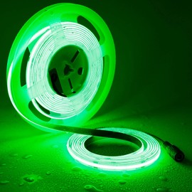 TOPAI 24 V COB LED Strip Green Waterproof IP65 5 m 480 LEDs/M High Density 3000 lm Flexible Cuttable LED Strip for Indoor Outdoor Use Home Kitchen Decoration