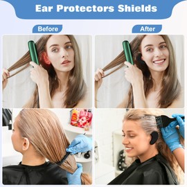 Ear Covers for Hair Coloring Hot Comb Flat Iron Hair Curling Heat Styling Hair Dryer, High-Temp Resistance/Reusable Silicone Ear Caps Avoid Ear Burns and Hair Dye Stains Ear Protector for Salon Home