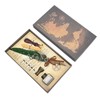 Retro Feather Pen Set Vintage Map Pattern Quill Pen Set