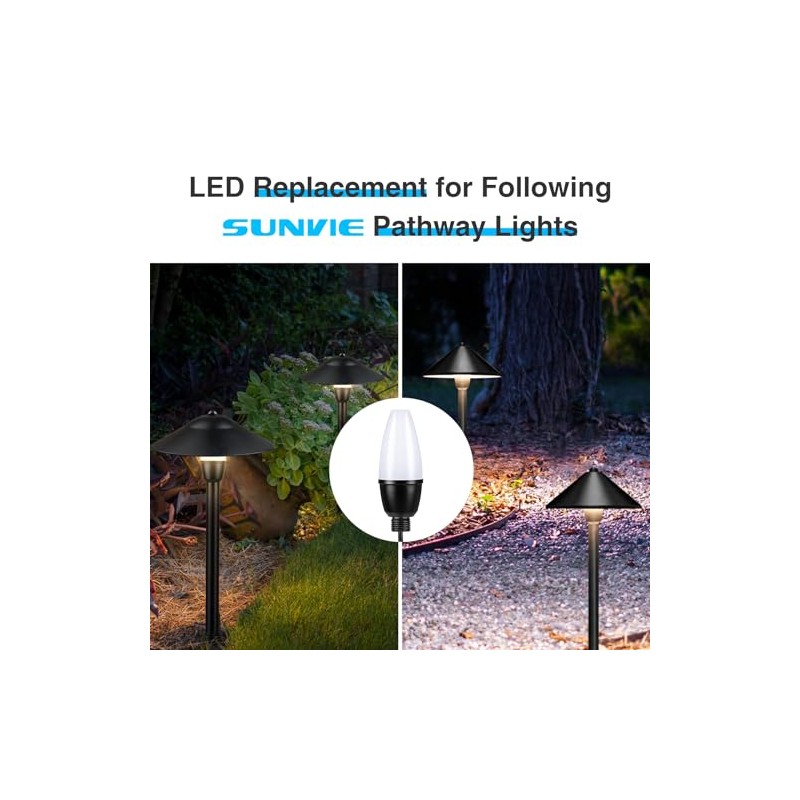 SUNVIE Low Voltage Pathway Lights 3W 3000K Replacement Bulb 2