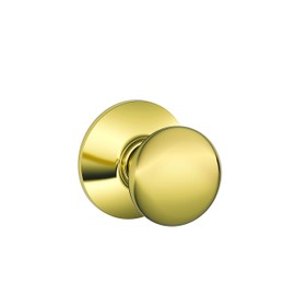 Schlage F10 PLY 505 16-080 10-027 Plymouth Hall and Closet Knob, Bright Brass