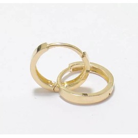 BestGoldShop Small 11mm Huggie Hoop Earrings Solid Real 14K Yellow Gold Great Gift Idea