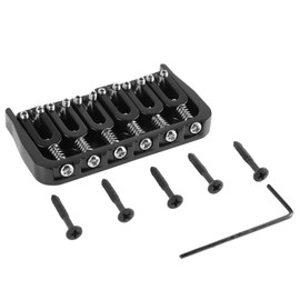Electric Guitar Hardtail Fixed Bridge Guitar Fixed Bridge Guitar Bridge Electric Guitar Fixed Bridge Electric Guitar Fixed Bridge for 6-String Electric Guitar Tuning (Black with Silver