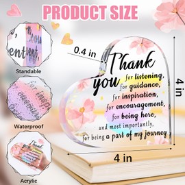 Yookeer Teacher Appreciation Gift for Women Thank You Teacher Retirement Graduation Gifts First Day of School Thank You Paperweight Acrylic Keepsake for Office Classroom(Appreciation,4 Inch)