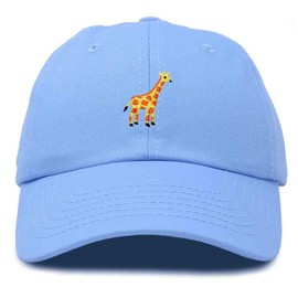 DALIX Giraffe Embroidered Dad Hat Cotton Baseball Cap Women in Light Blue