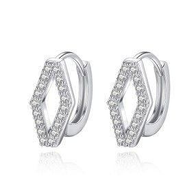 VIKI LYNN 925 Sterling Silver Initial Hoop Earrings Cubic zirconia Letter A-Z Name Alphabet Earrings for Women Girls, 925 sterling silver with 18k white gold plated Cubic Zirconia, Cubic Zirconia