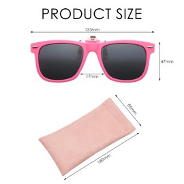 USHXVG 1 Piece Of Children'S Sunglasses, 1 Piece Of Storage Bag, Clip-On Sunglasses, Flip-On Clip-On Sunglasses, Sunglasses For Boys And Girls