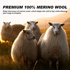 Comhats Oversized Wool Blend Visor Beanie Warm Classic Cable Knit Hat with Sun-Blocking Brim for Large Heads Black Medium