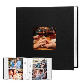 Photo Album 6x4 240 Photos with Writing Space, 6x4 Photo Album Leather Cover with Front Window, 6x4 Picture Album, 240 Photos 6x4 Photo Album Book for Wedding Kids Travel Family Baby Pictures (Black)