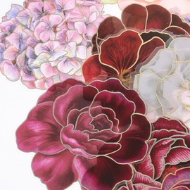 Pegatinas Decorativas de Flores para Cuadernos y Agendas, 50 Piezas en Pet Adhesión Fuerte y Fácil Uso, Ideales para Maletas y Viajes