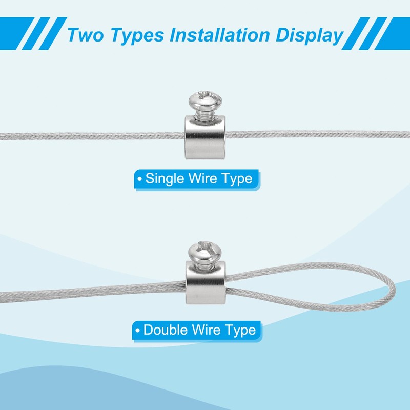 PATIKIL 9x8mm Wire Rope Clip 15 Pcs Metal Cable Clamp