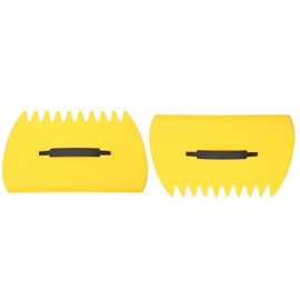 ViaGasaFamido 2PCS Leaf Hand Rake Leaf Scoops Hand Held Rakes Grabber Tool Yellow for Leaf Lawn Grass Removal Gardening Yard Work