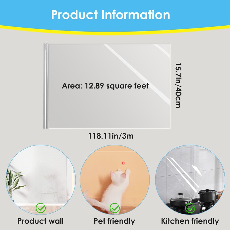 Electrostatic Wall Protective Film, Clear Wall Protector Film, Self-Adhesive Contact