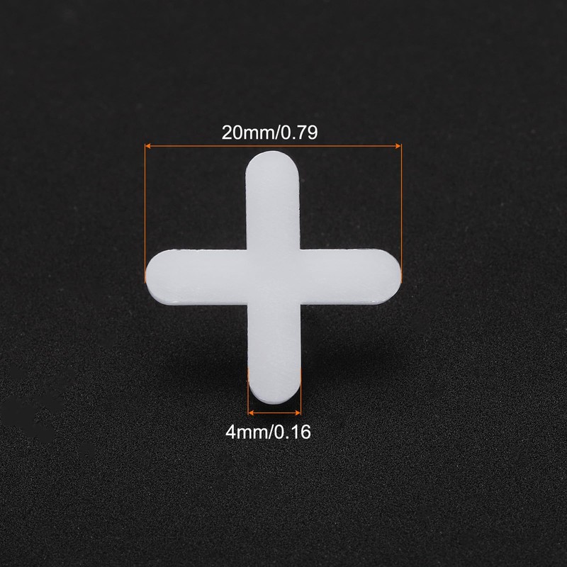HARFINGTON 200pcs Tile Spacers 4mm Hard Plastic Cross Tiles Leveler
