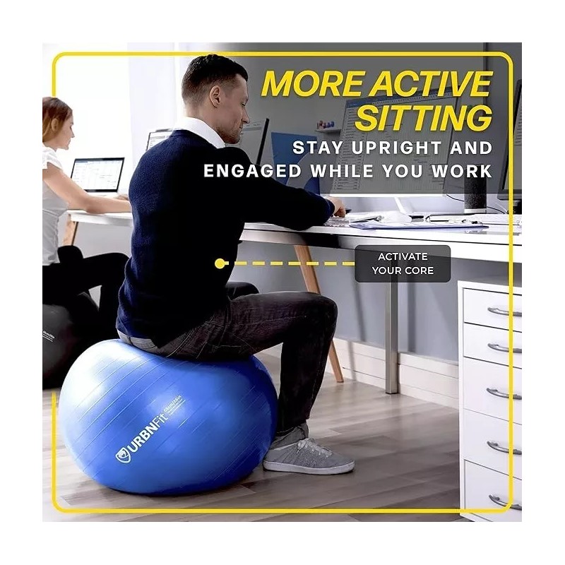 URBNFit Exercise Ball - Yoga Ball in Multiple Sizes for
